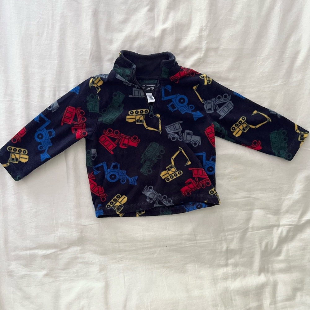 Like New - The Children’s Place Fleece Jacket with Vibrant Construction Print